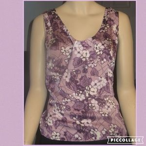 Ann Taylor Loft Sleeveless Blouse - Purple/White